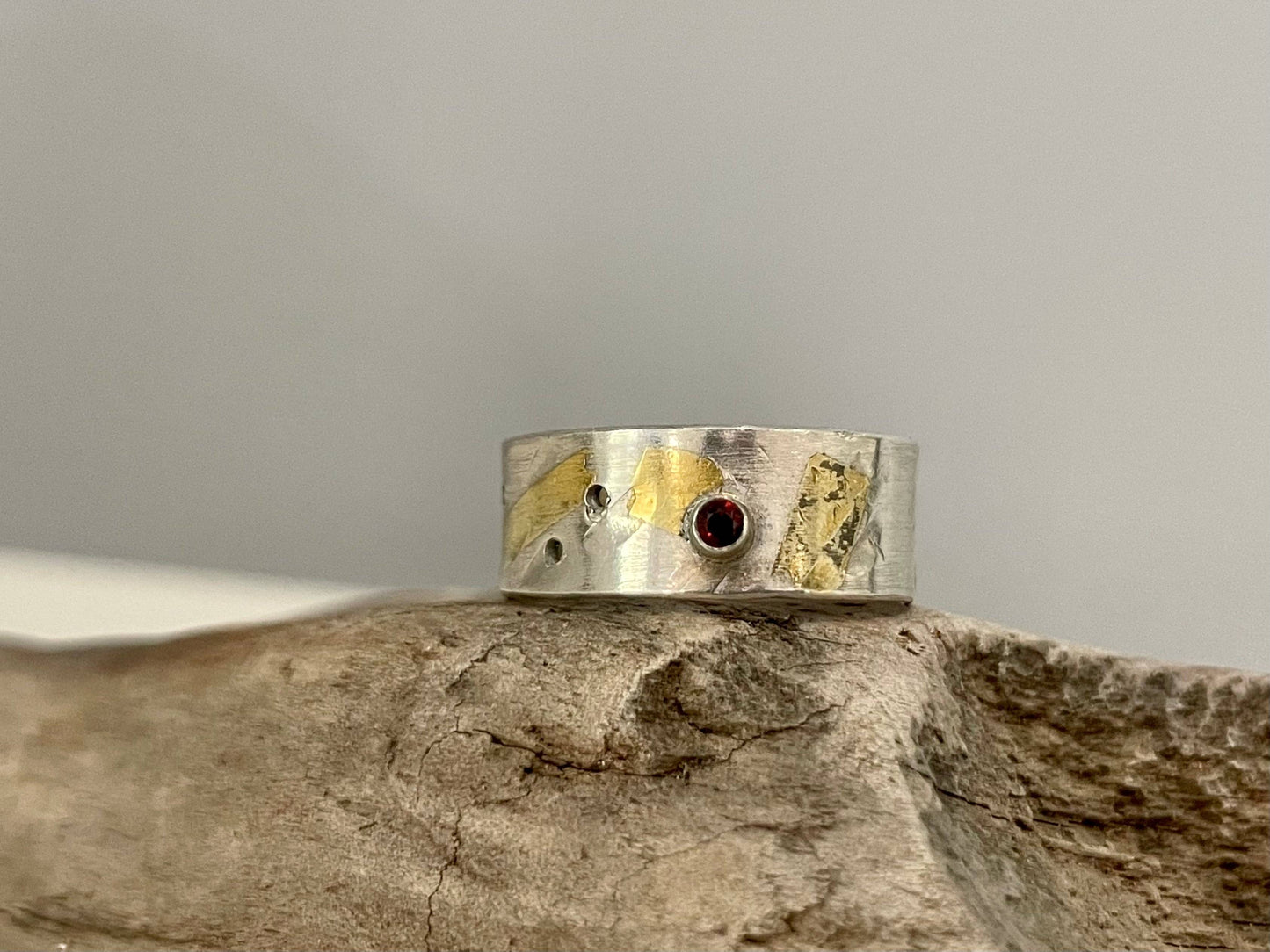 Keum Boo Garnet Silver Ring