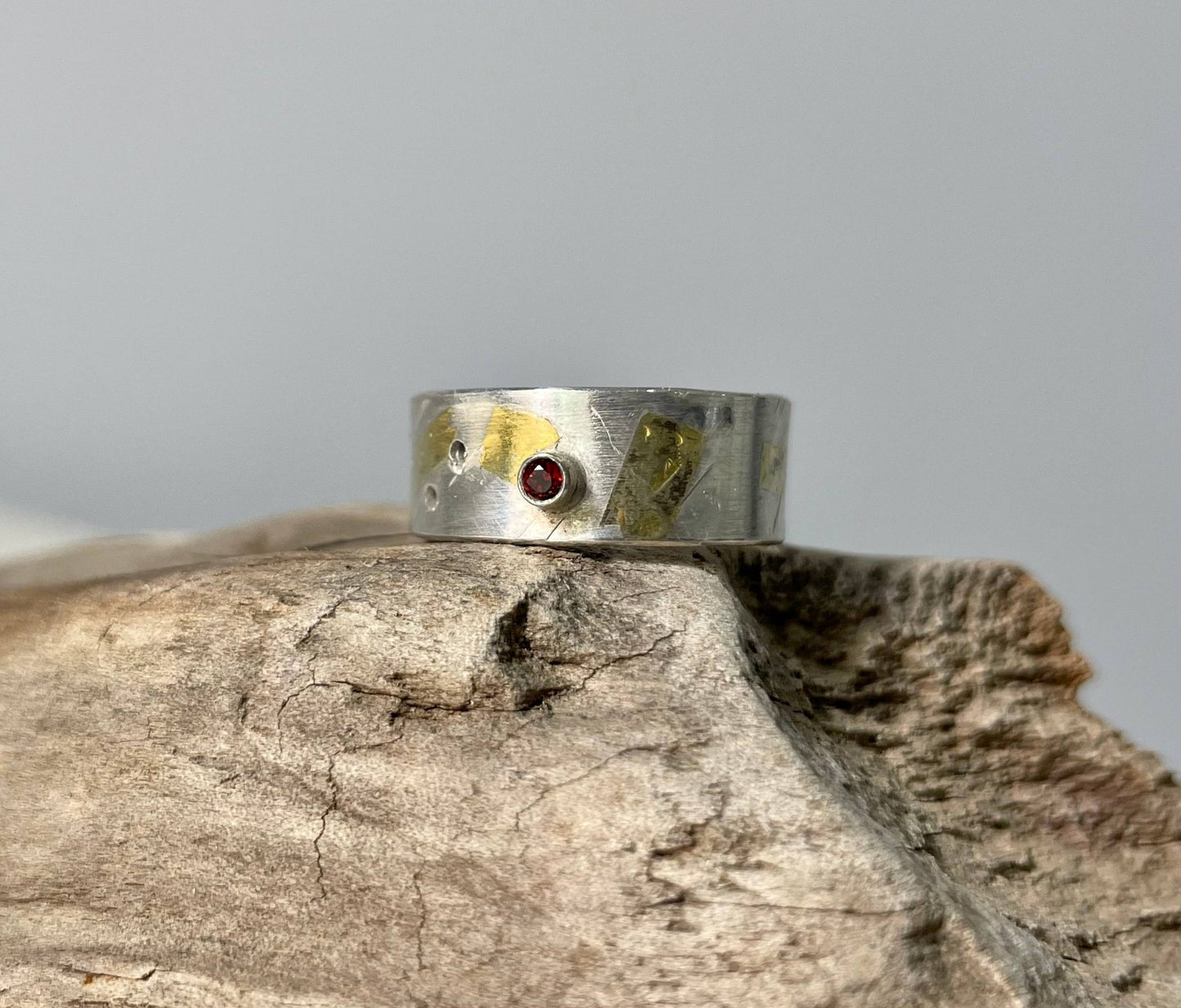 Keum Boo Garnet Silver Ring