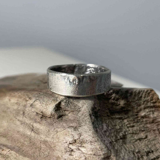 Reticulated Silver Ring size 10 - eliza brown jewelry