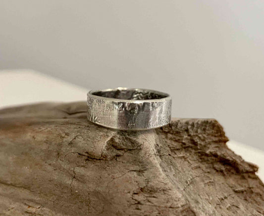 Reticulated Silver Ring size 10 - eliza brown jewelry