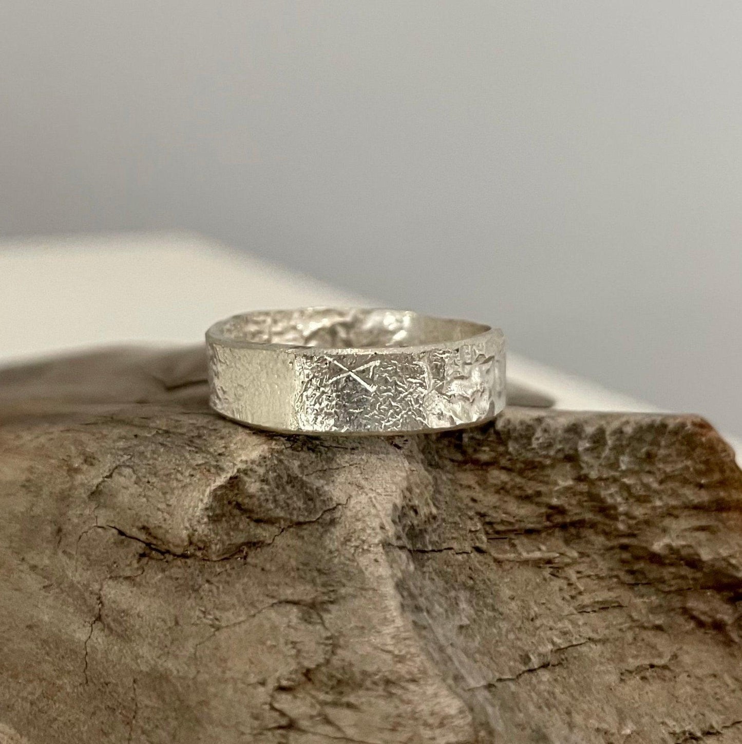 Reticulated Silver Ring Size 8.5
