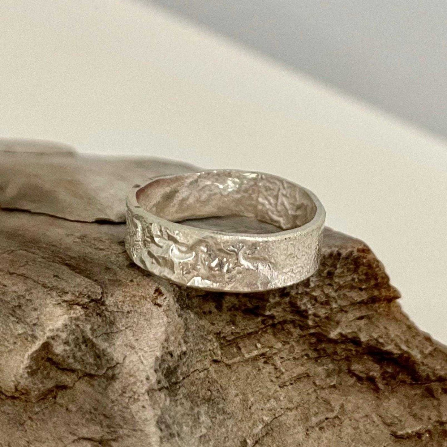 Reticulated Silver Ring Size 8.5 with unique textured finish, handcrafted for a rustic yet elegant look. Durable design in premium silver jewelry.
