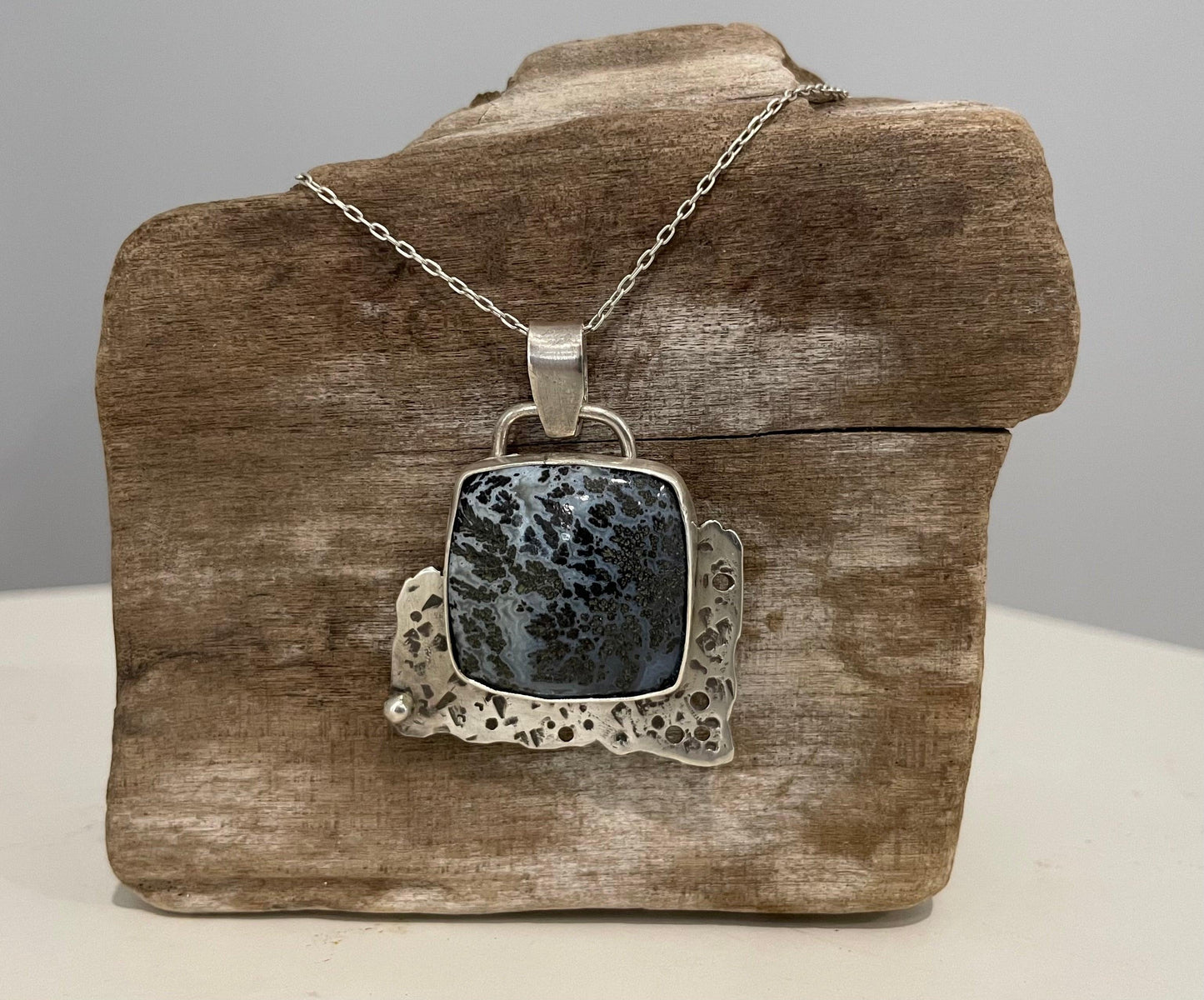 unique rustic speckled one of a kind piece of jewelry handcrafted