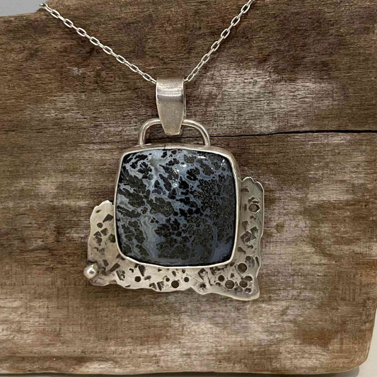 Unique Sterling Silver Jasper Necklace - eliza brown jewelry