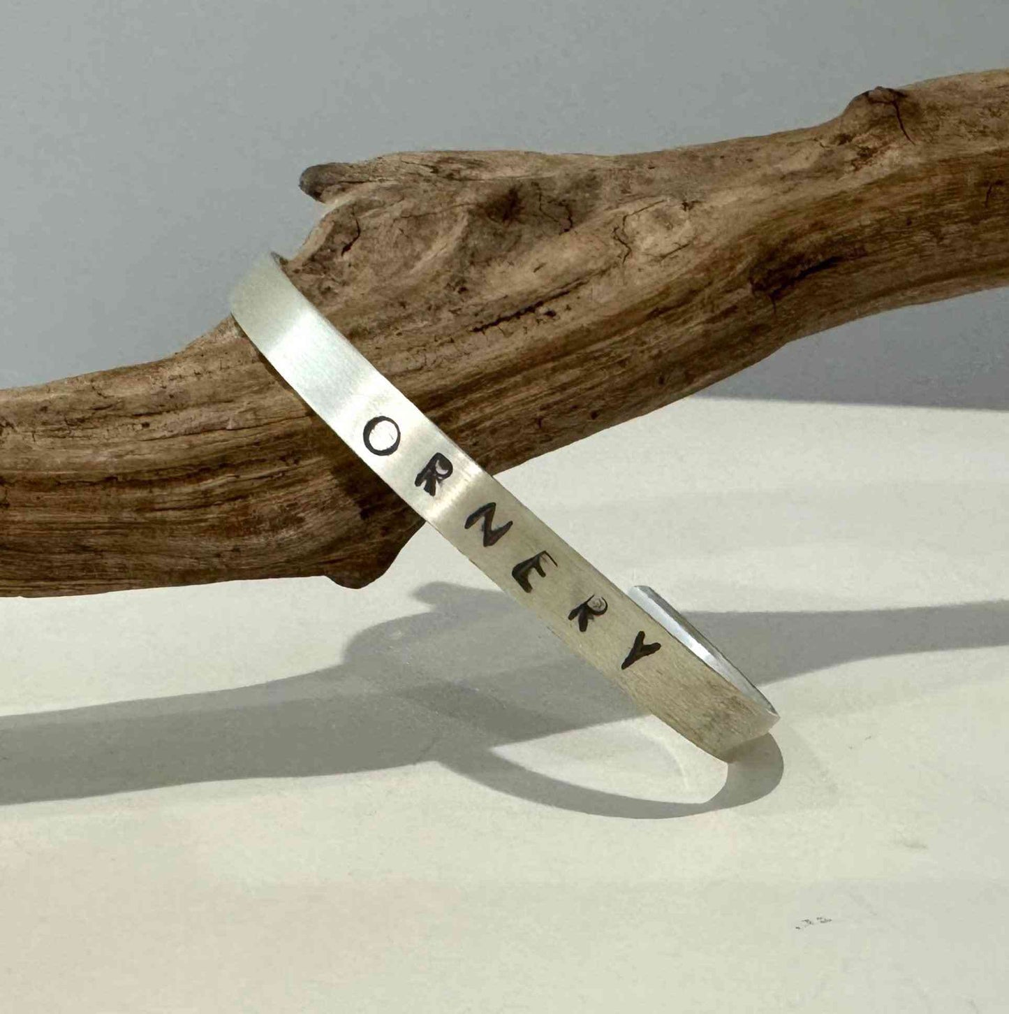 ORNERY Stamped Sterling Silver Cuff/ Bracelet - eliza brown jewelry