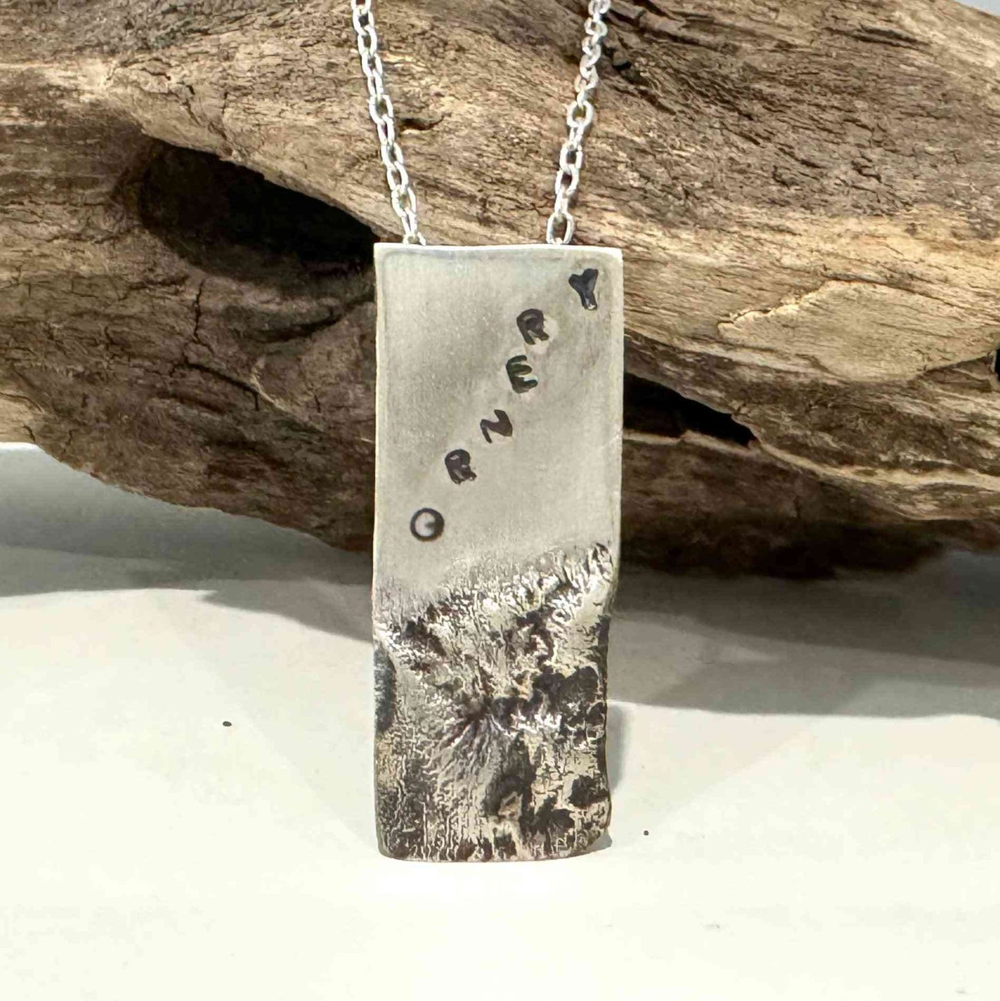 ORNERY stamped silver pendant - eliza brown jewelry