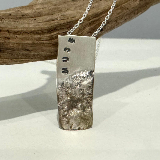 MUSE Stamped Silver Pendant - eliza brown jewelry