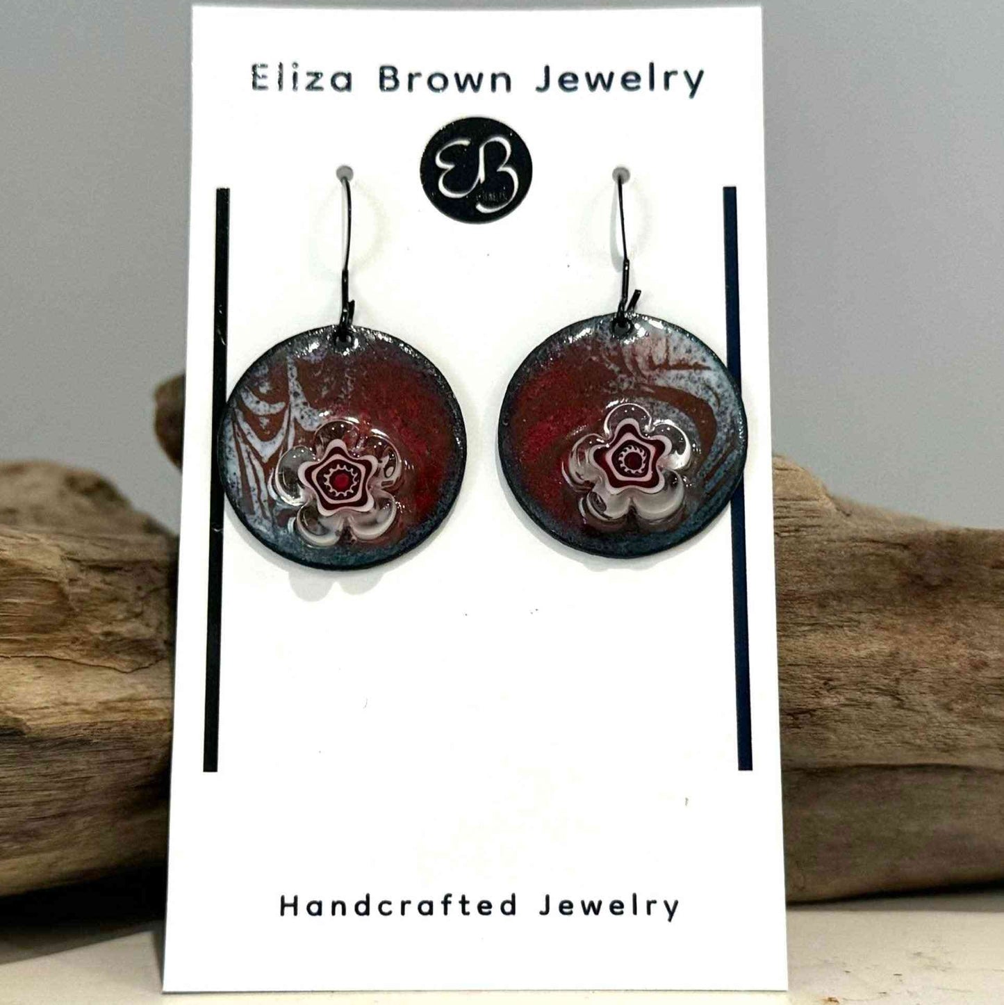 Enamel Floral Earrings - eliza brown jewelry