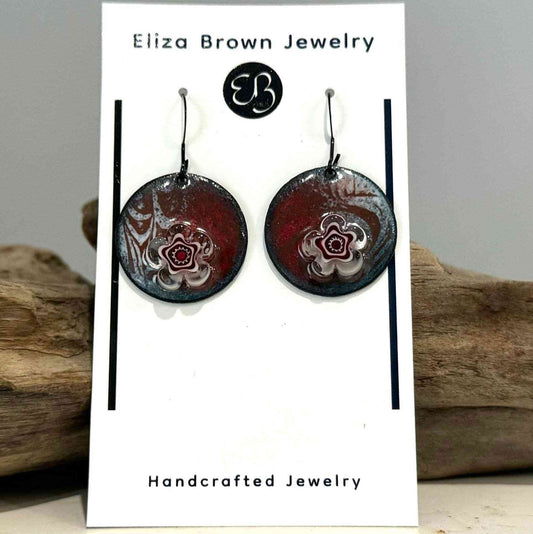 Enamel Floral Earrings - eliza brown jewelry