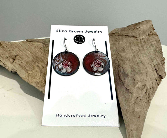 Enamel Floral Earrings - eliza brown jewelry