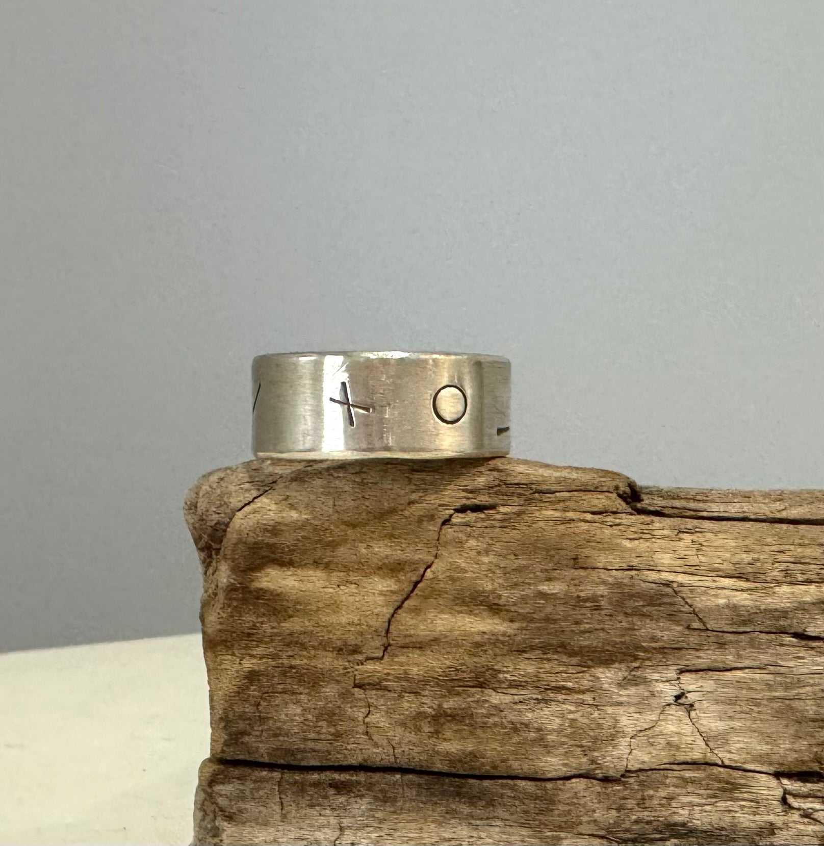 stamped silver ring