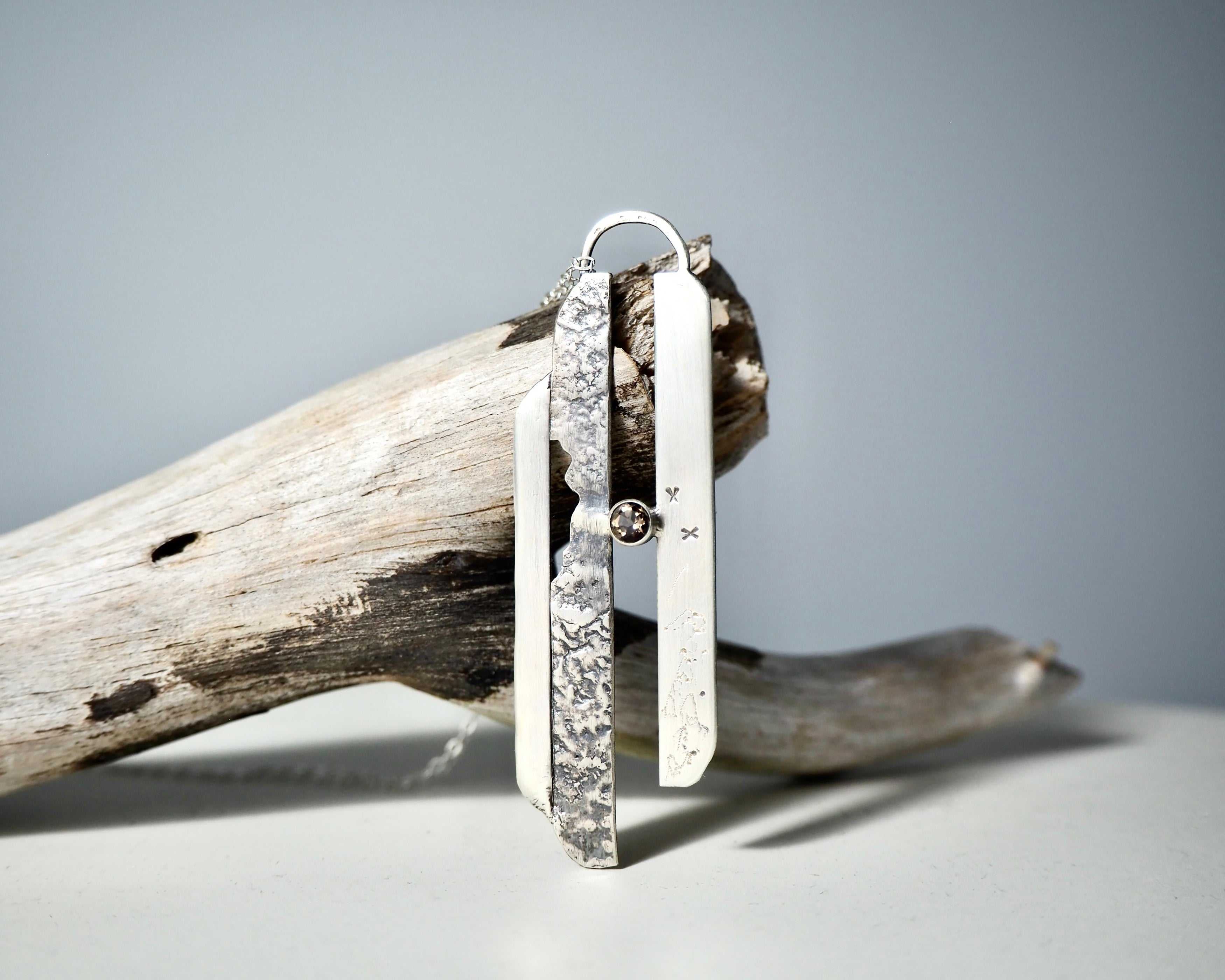 reticulated silver pendant