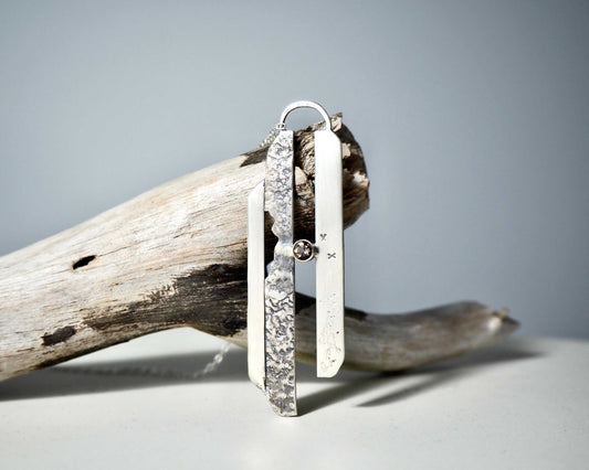 reticulated silver pendant