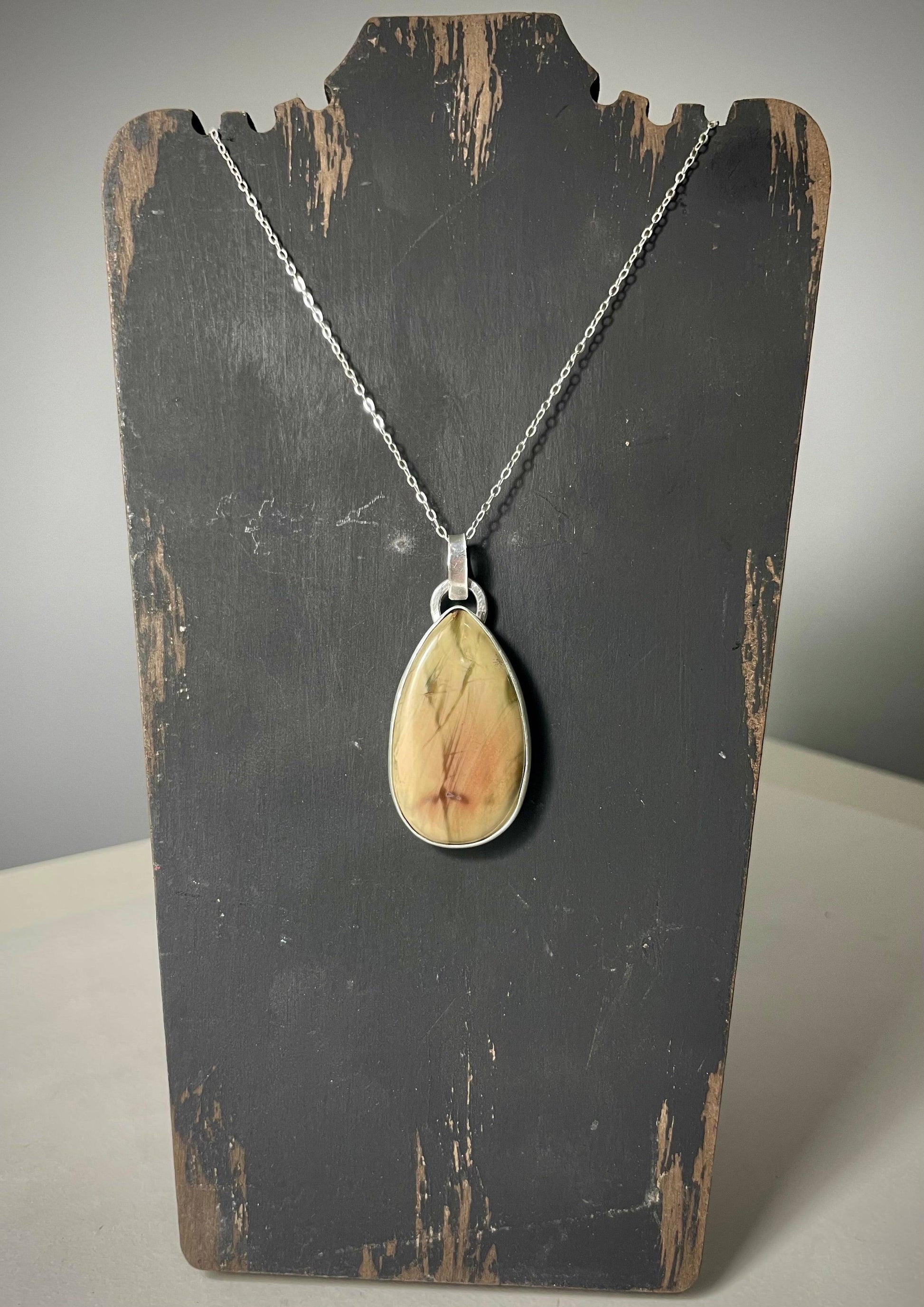 beautiful jasper and sterling silver handcrafted necklace pendant